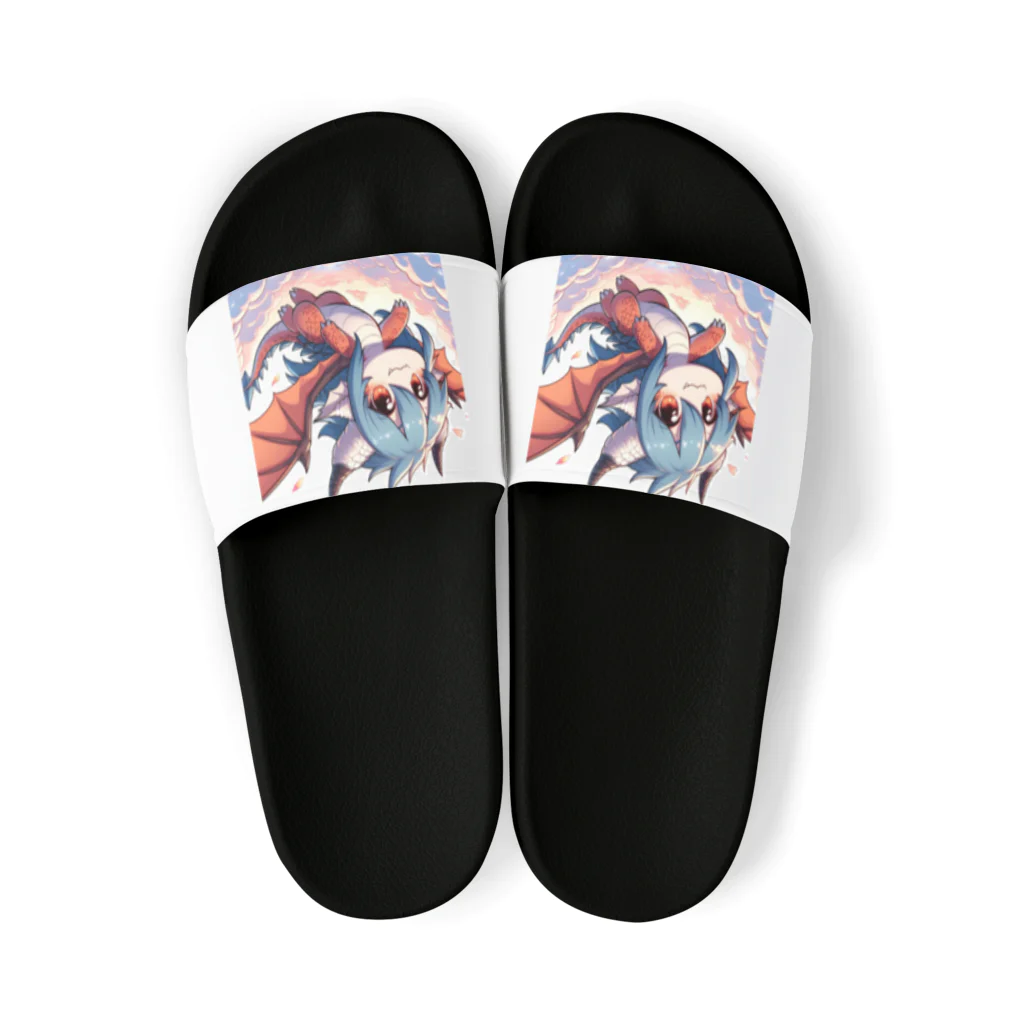 可愛らしいドラゴンのイラストグッズ店のかわいさ満点！ドラゴン Sandals