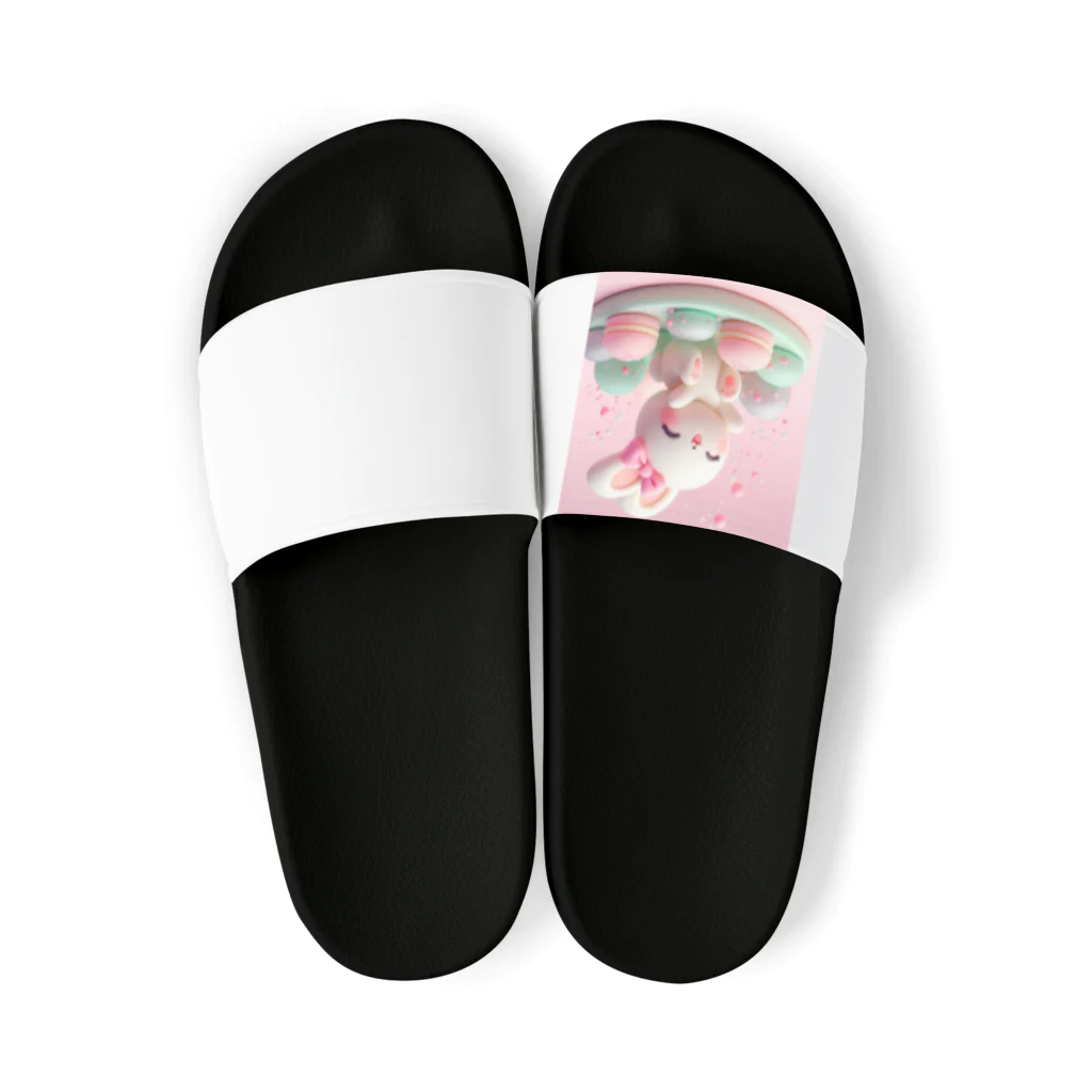 星パンダショップのほわほわマカロンうさぎ Sandals