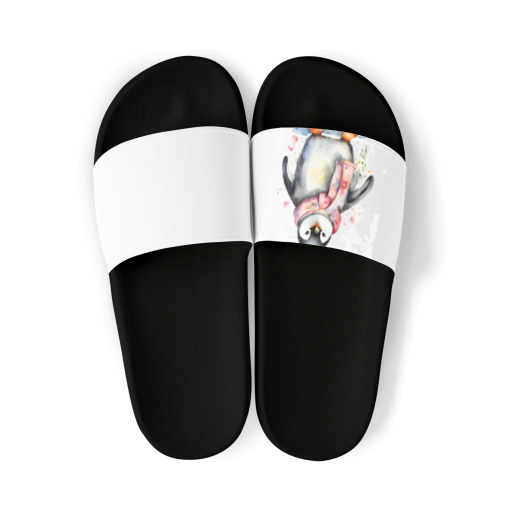 hakumenhonの春を迎えるペンギン Sandals