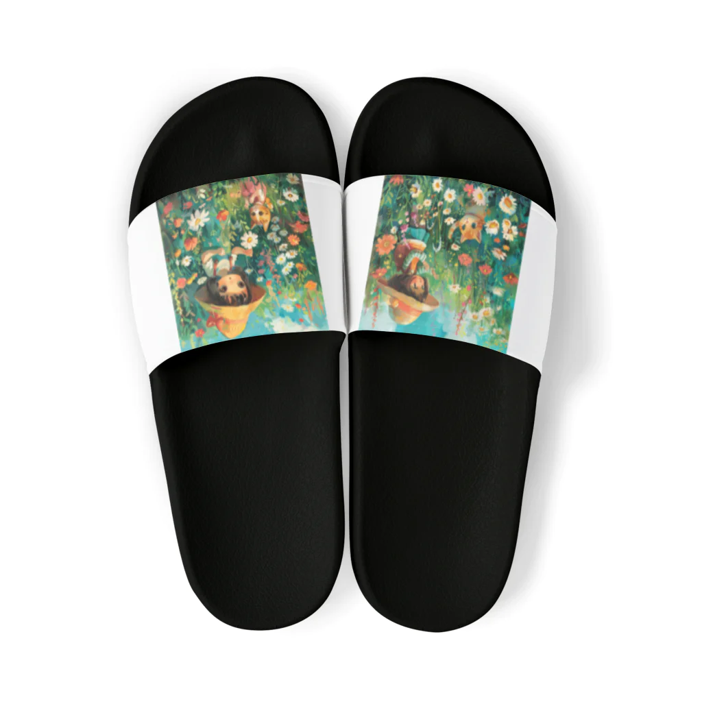 AQUAMETAVERSEのお花畑に囲まれる猫ちゃんと私 アメジスト 2846 Sandals