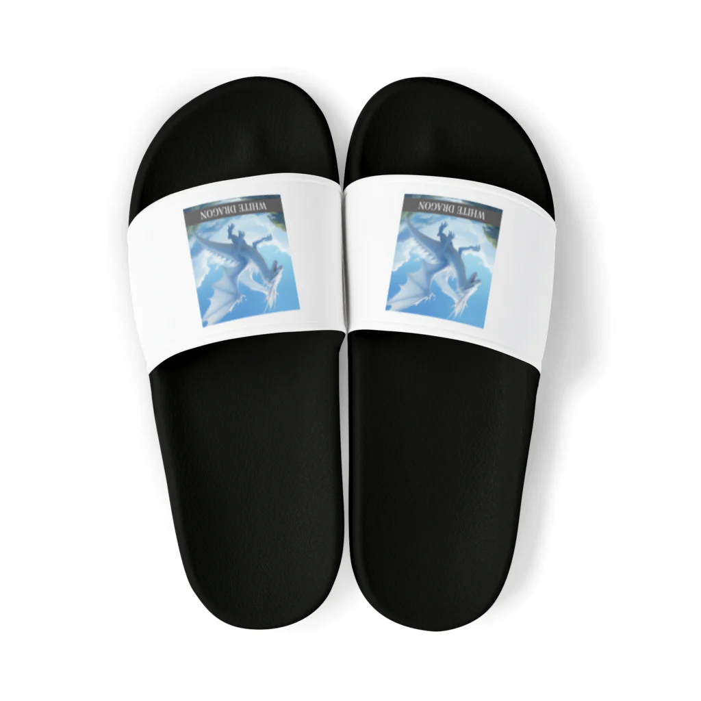 龍 SHINKI神気の龍  WHITE DRAGON Sandals