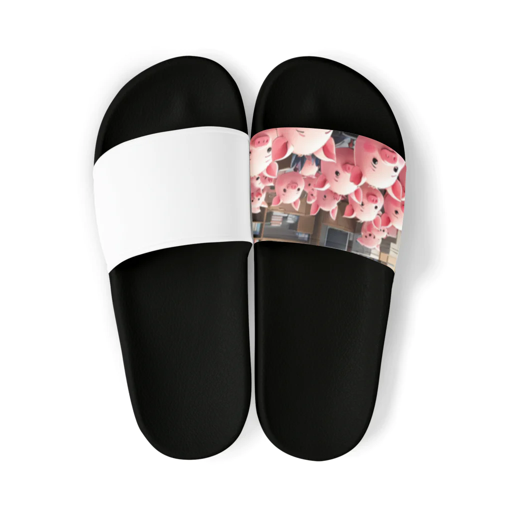 MTHの会社のらいんあっぷをするみにぶた管理製品 Sandals