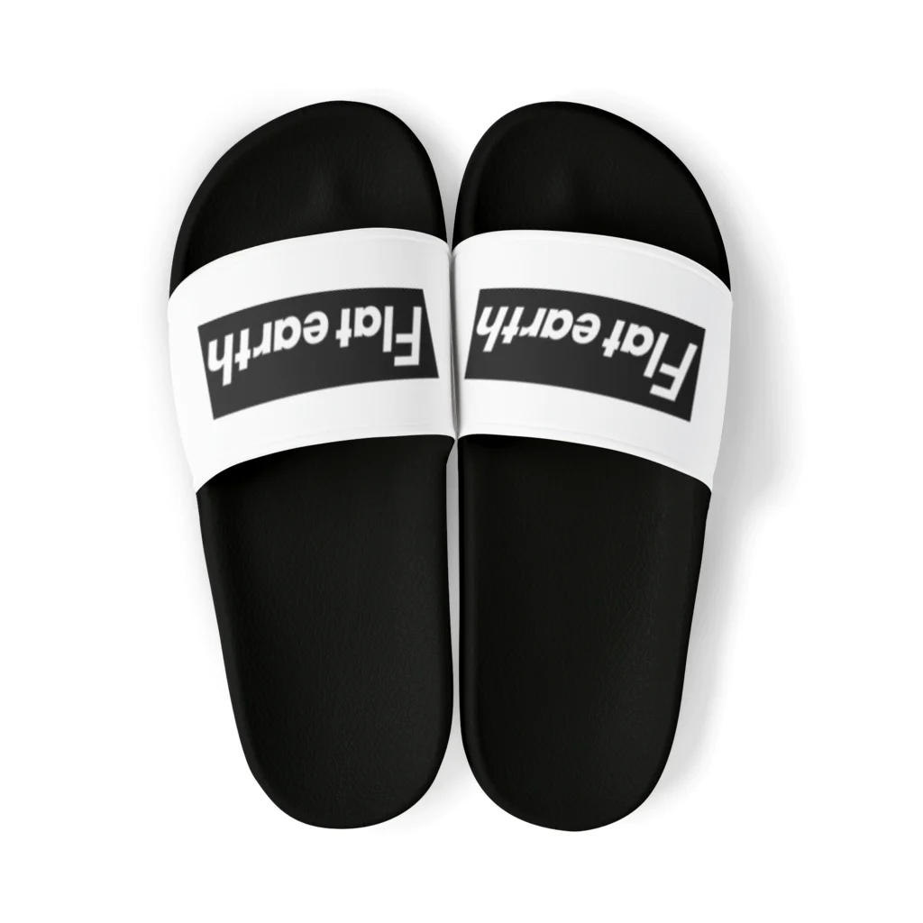 Mappila SHOPのFlatearth Box Logo (BLACK) フラットアース ボックスロゴ(ブラック) Sandals