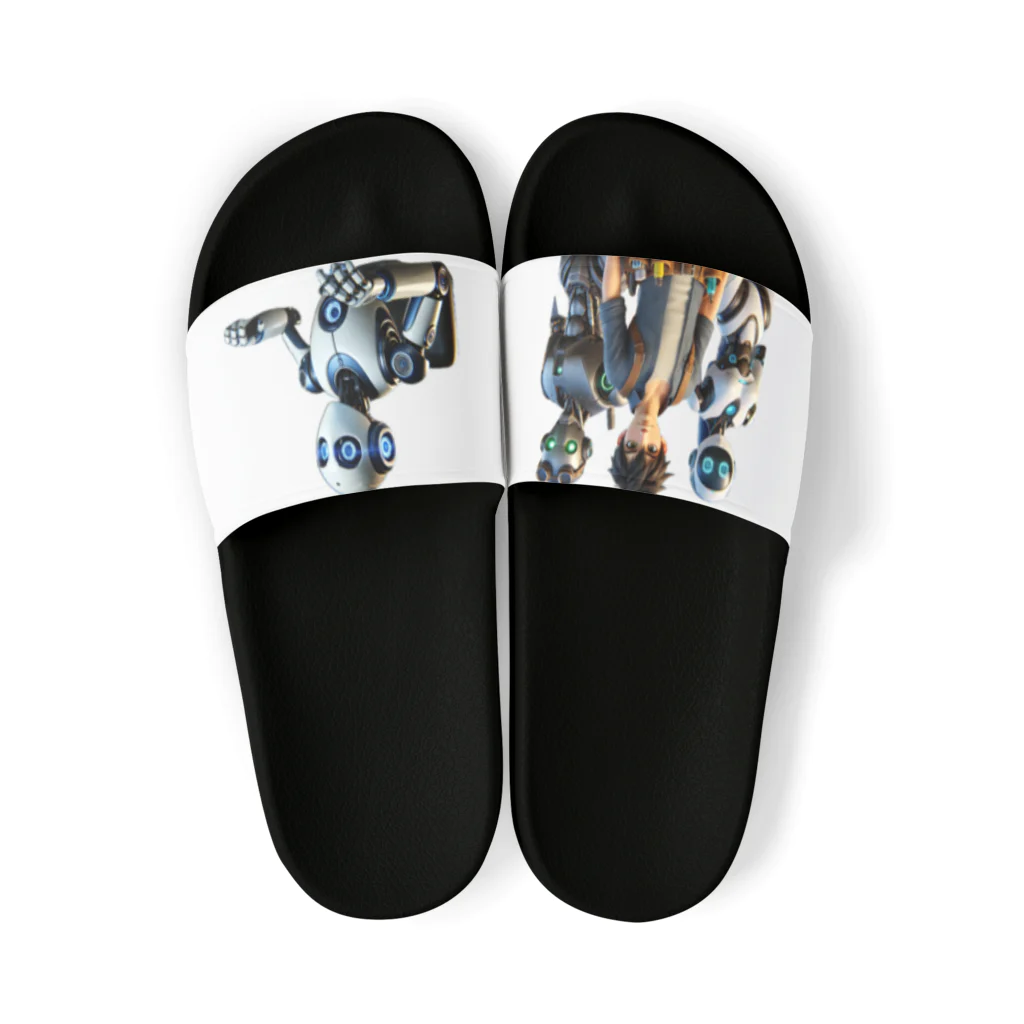 ETOWA_TOWAの未来都市のロボットたち Sandals