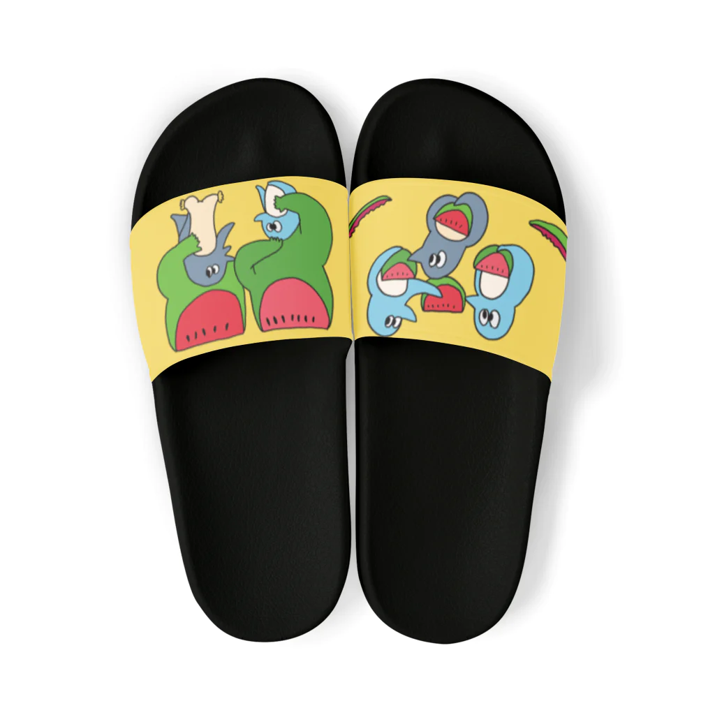 Shinya_rocketのスイカくんとペンギンくん Sandals