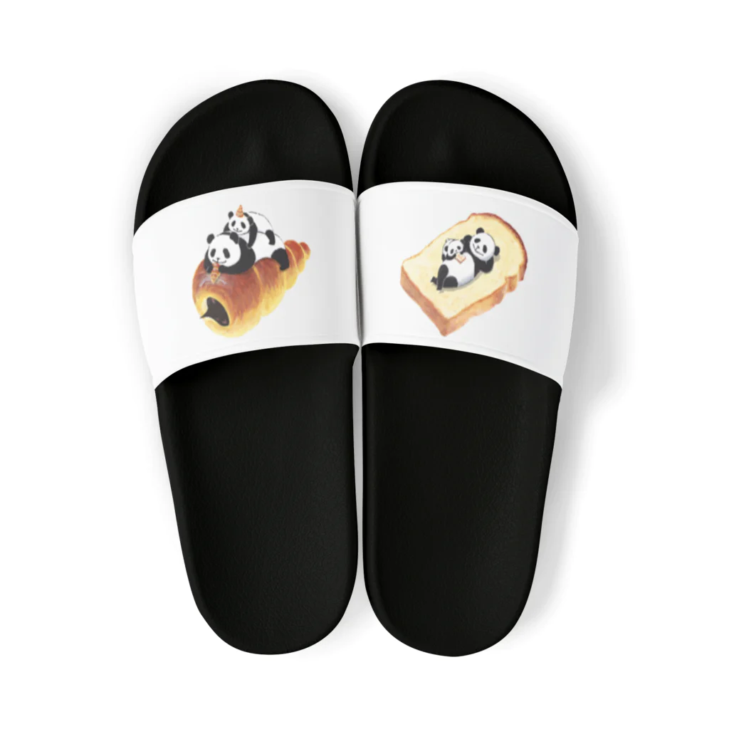 fig-treeのごろねパンダとちょこころパンダ Sandals