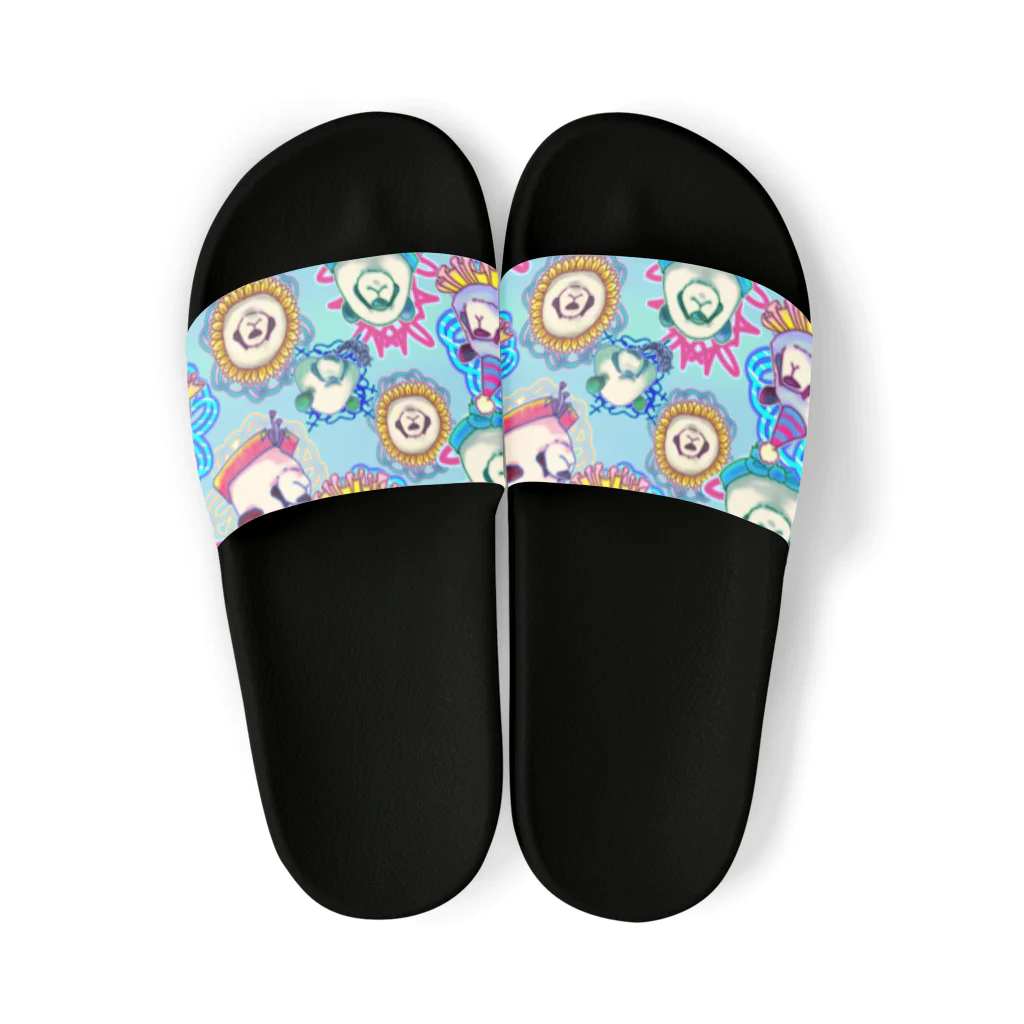 居眠りふにゃこのパンダちゃんいっぱい宇宙とつながるよ Sandals