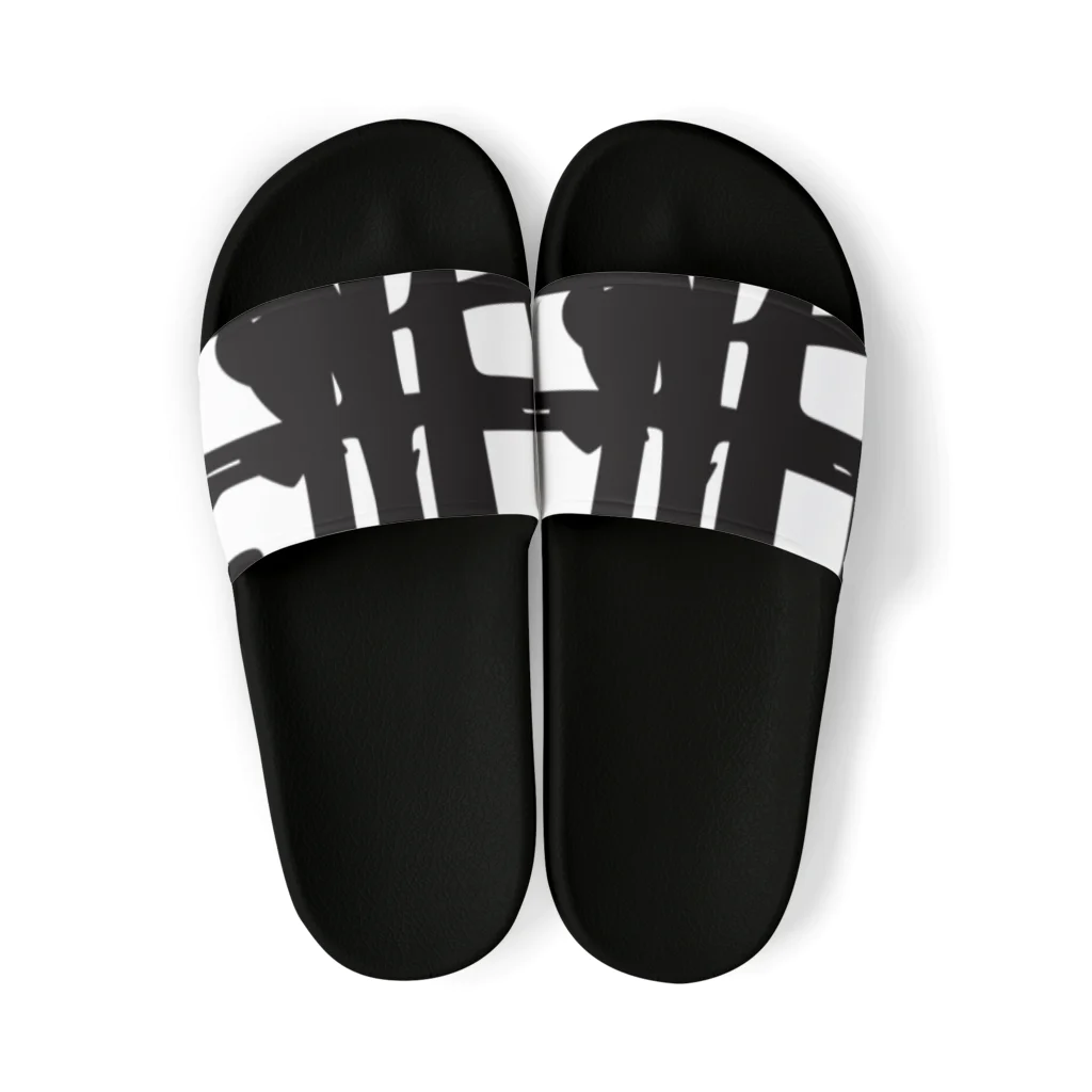 無色研究所の【非国民的】重字（黒） Sandals