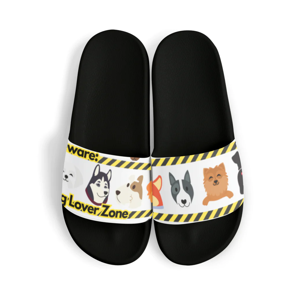 BarkingBeatsのBeware: Dog Lover Zone Sandals