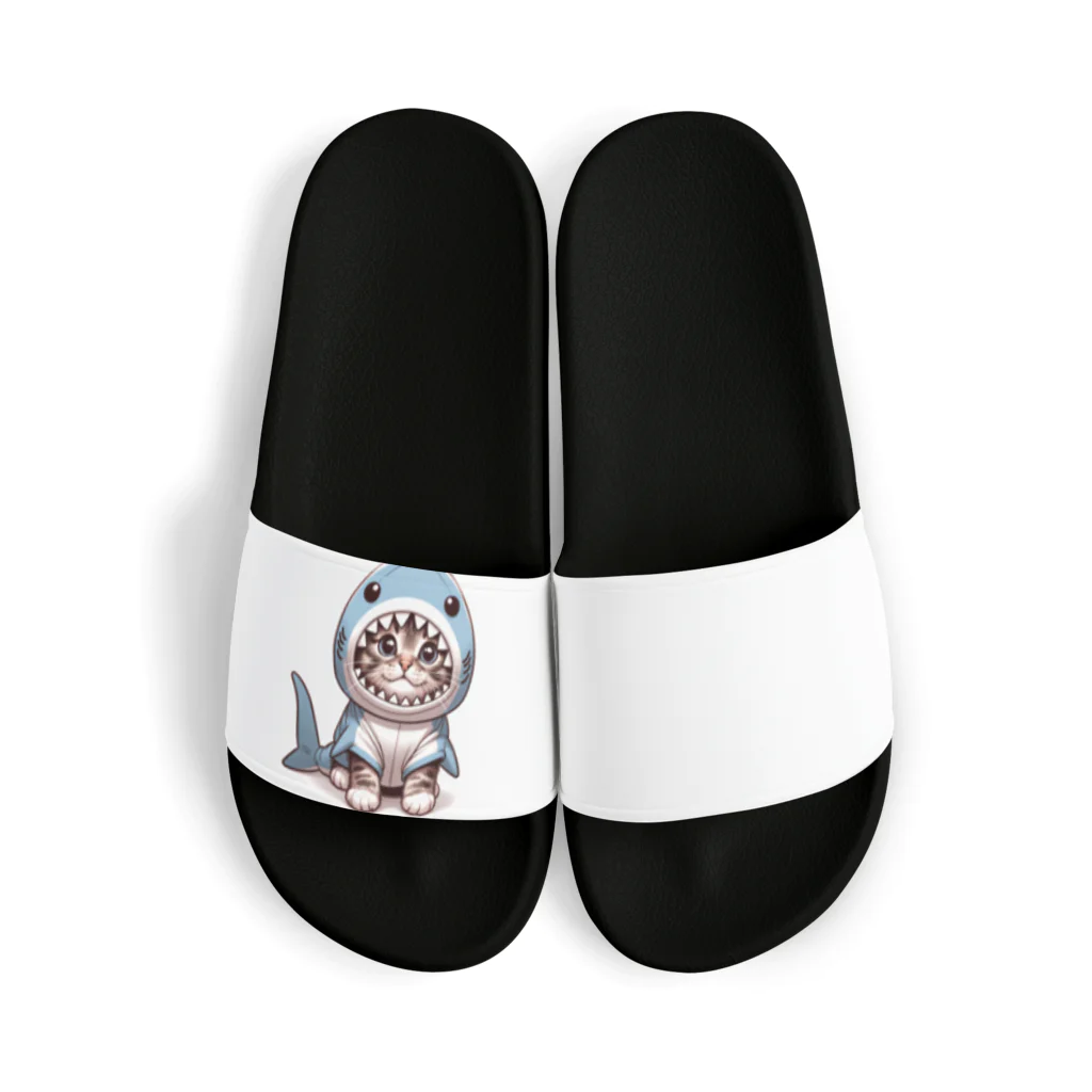 IloveCatのサメのフードを被った愛くるしい子猫 Sandals