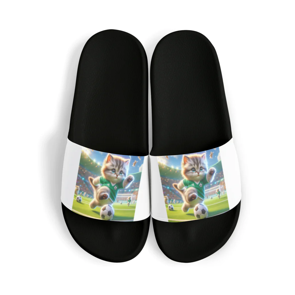 スポーツにゃんこ大戦争のサッカーにゃんこ Sandals