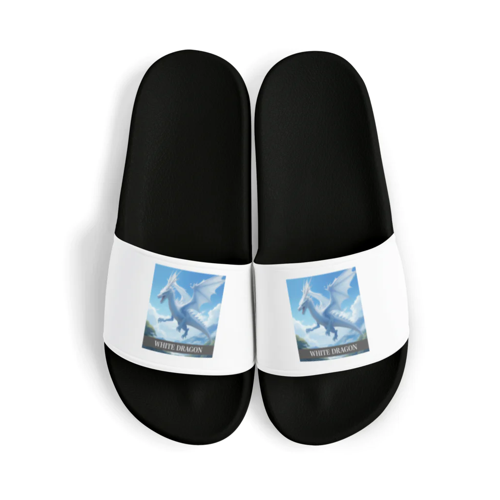 龍 SHINKI神気の龍  WHITE DRAGON Sandals