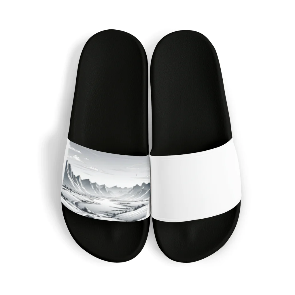 aICreationのモノクロの雪景色 Sandals