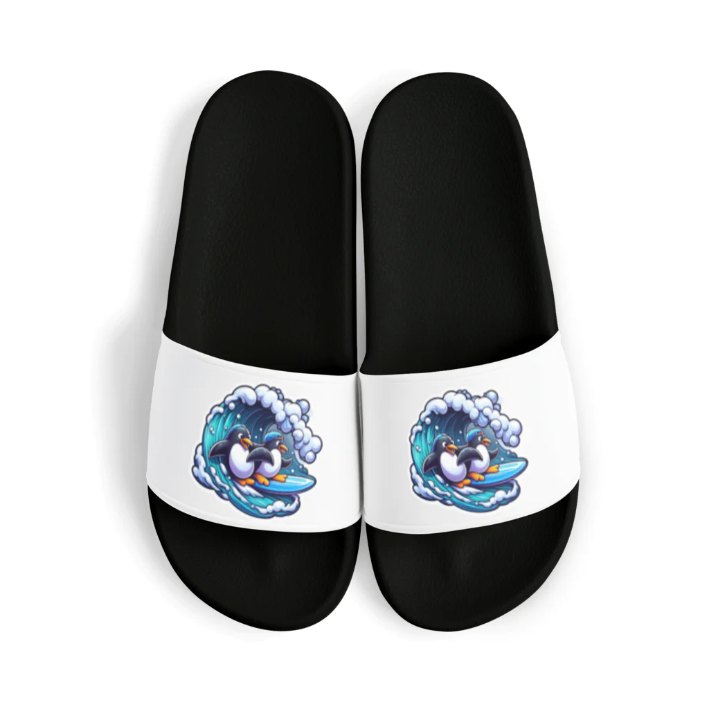 ichimameのshopの波のりペンギン Sandals