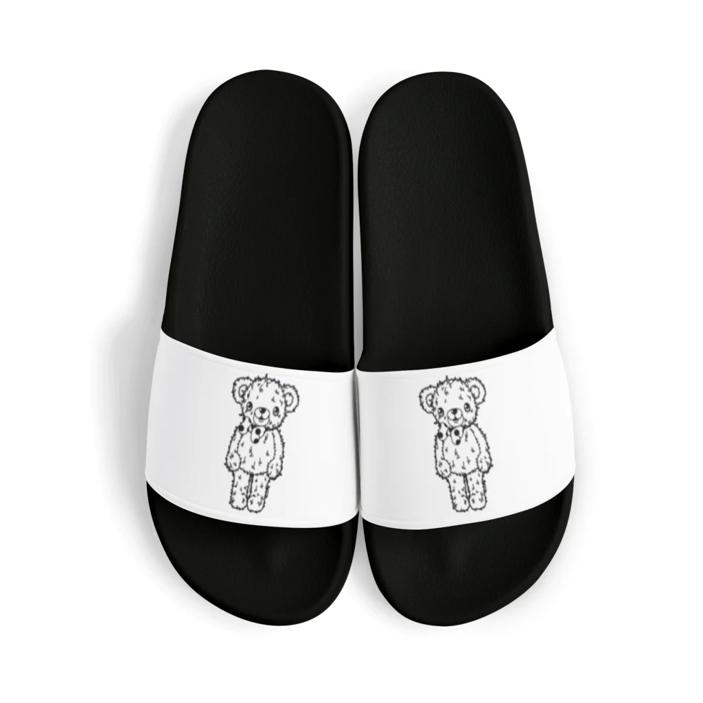 Cɐkeccooのクマのブラウン-シンプル(うさぎのラビのお友達) Sandals