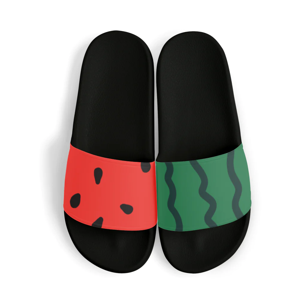 森と樅のスイカ赤（黒） Sandals