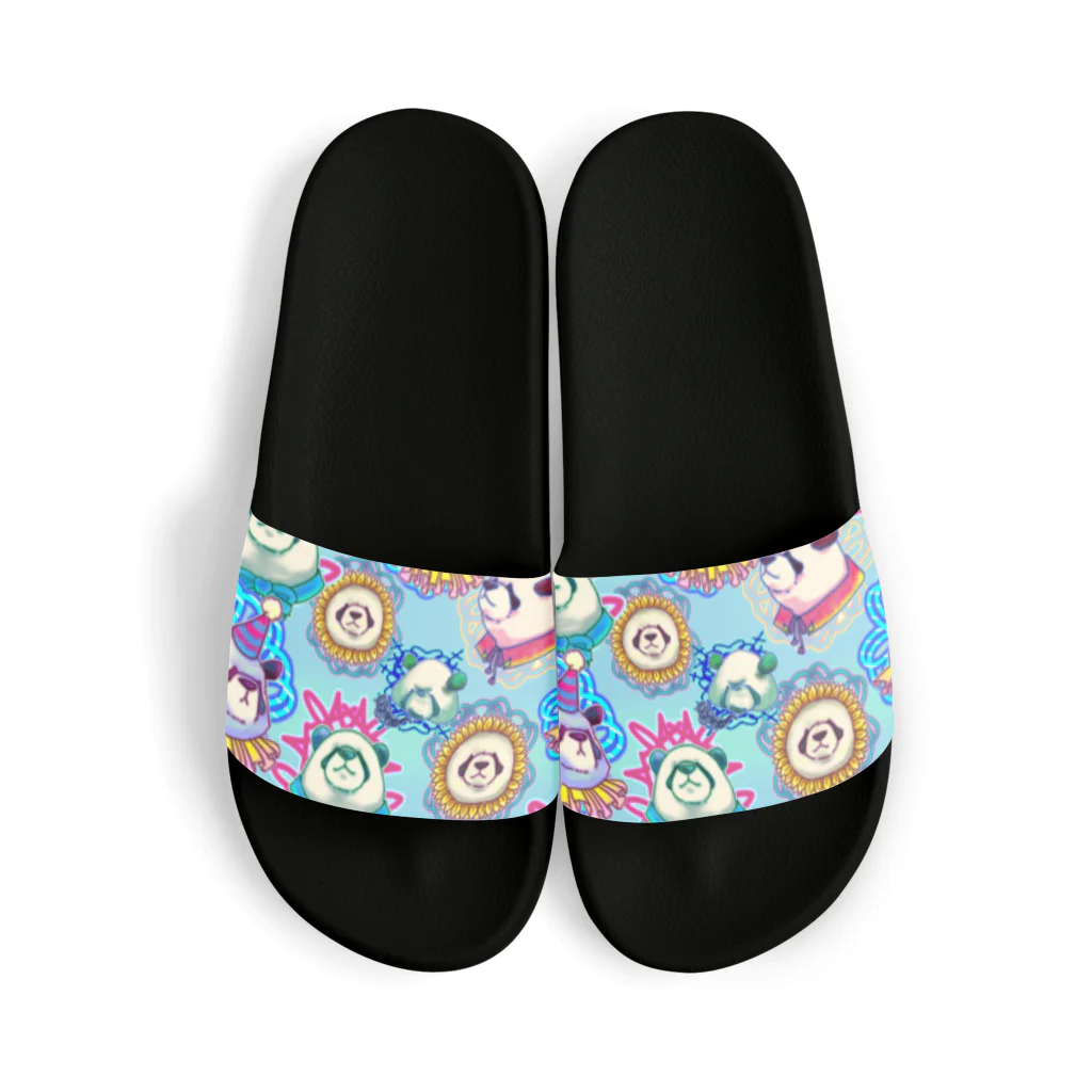 居眠りふにゃこのパンダちゃんいっぱい宇宙とつながるよ Sandals