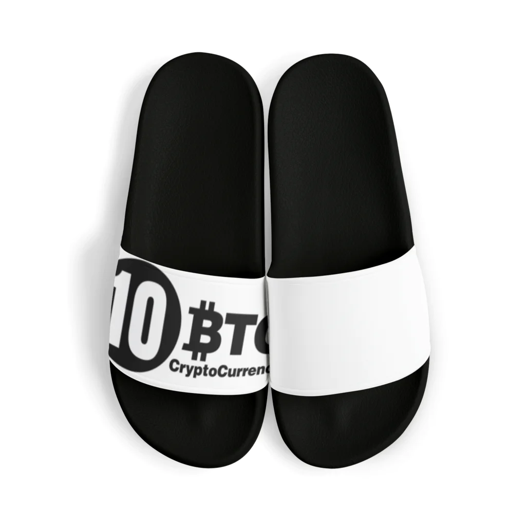 10BTCの10BTC(Black-Logo) サンダル