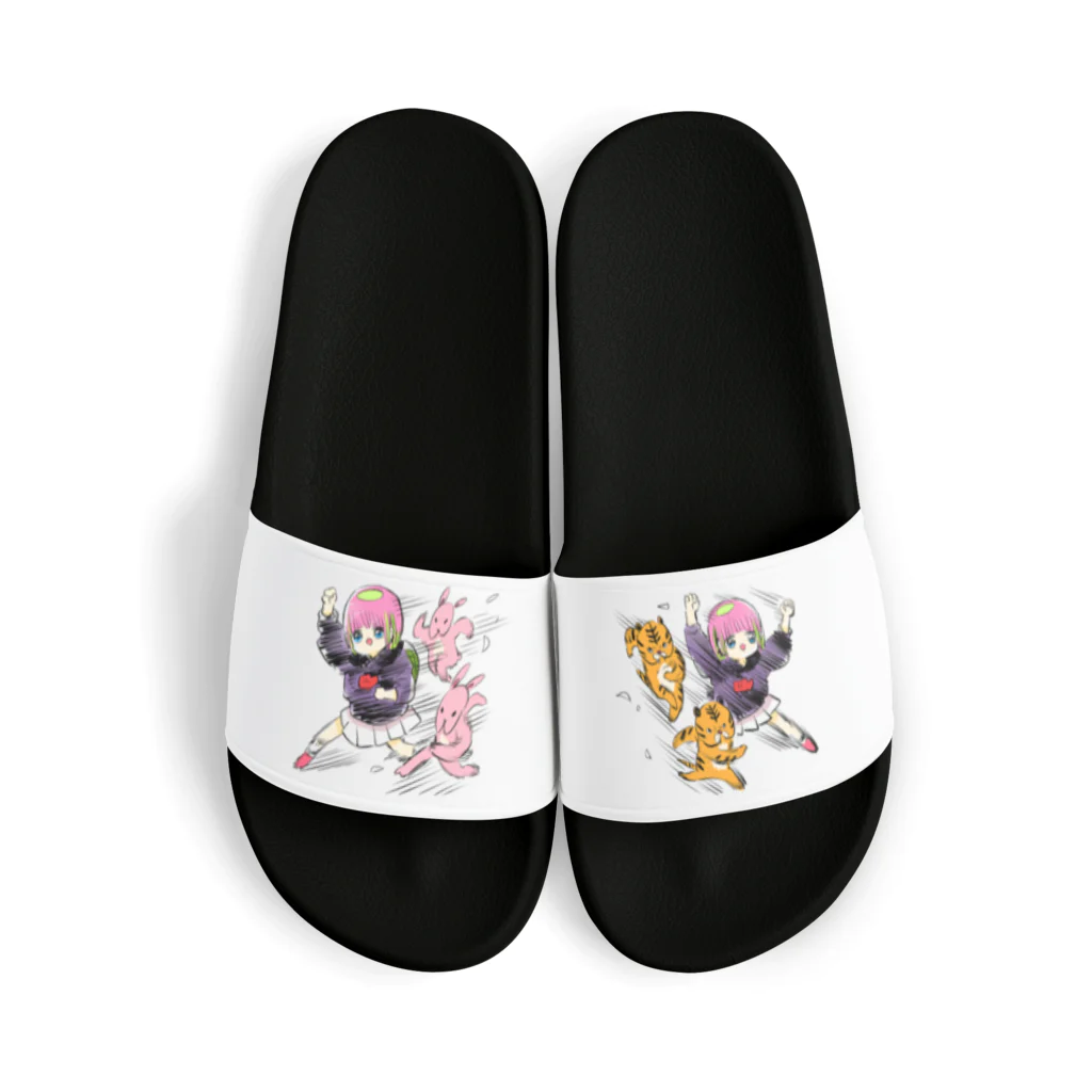 かわいい尻子玉のアニマルダッシュ Sandals