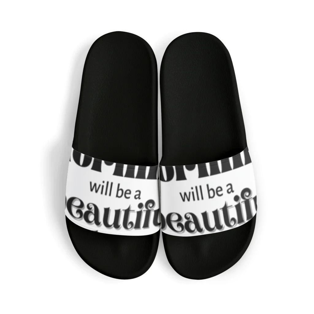 Rai's storEのシンプル文字★ a Good moaninG will be a beautiful day Sandals