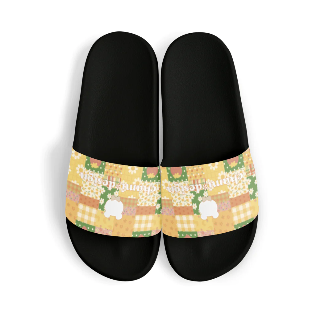 chami＊designの『いえろーぱっちわーく』ロゴ Sandals