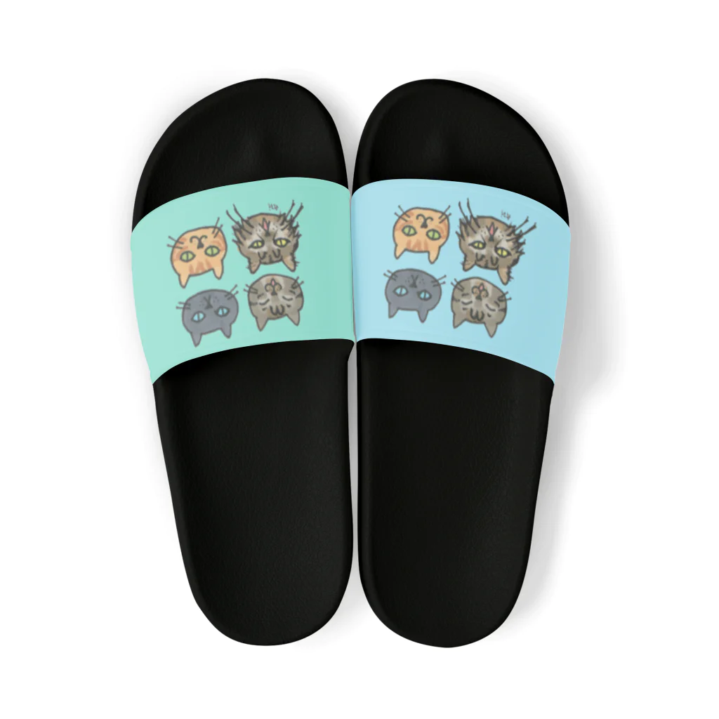 miku'ꜱGallery星猫の猫ちゃんゆるフェイス Sandals