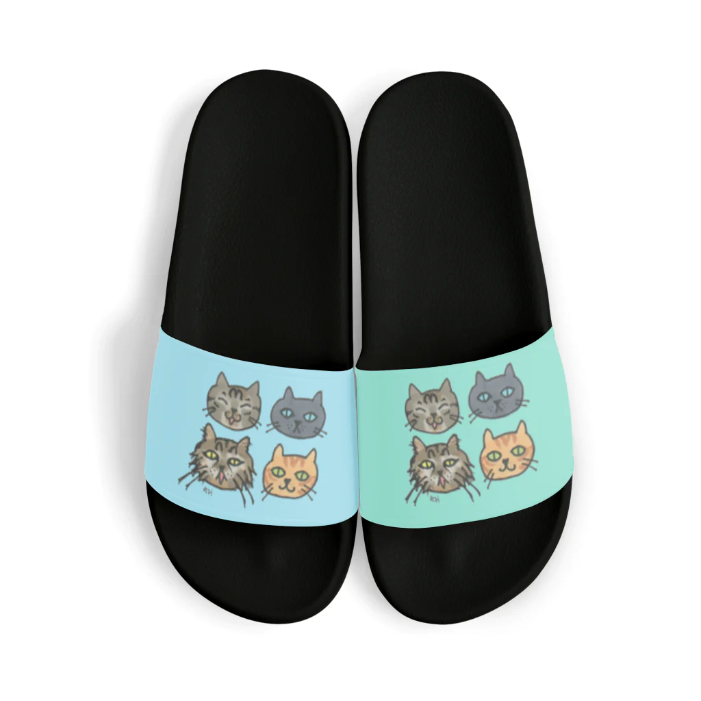 miku'ꜱGallery星猫の猫ちゃんゆるフェイス Sandals