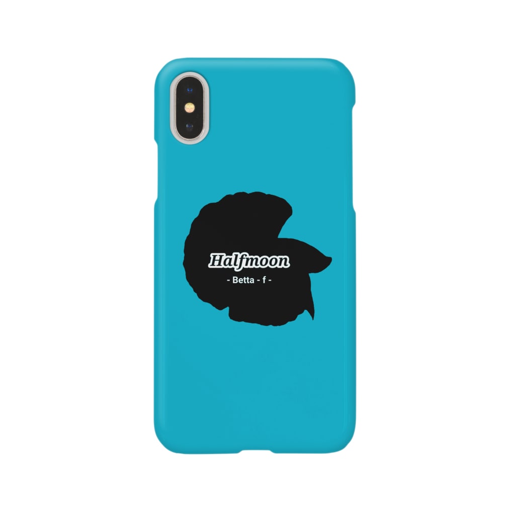 ☆ららくらら☆のHalfmoon Betta①Black(Turquoiseblue) Smartphone Case