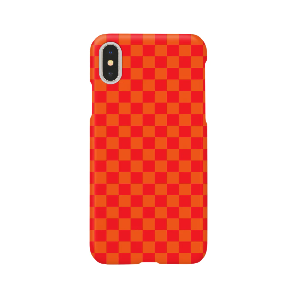 inazuma.co.jpのchecker flag* (Orange×Red) スマホケース