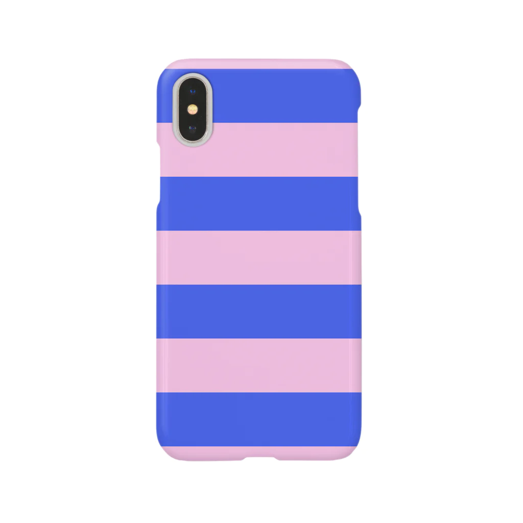 inazuma.co.jpのBorder Stripe (Blue × Pink) スマホケース