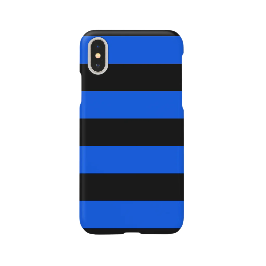 inazuma.co.jpのBorder Stripe (Black × Blue) Smartphone Case