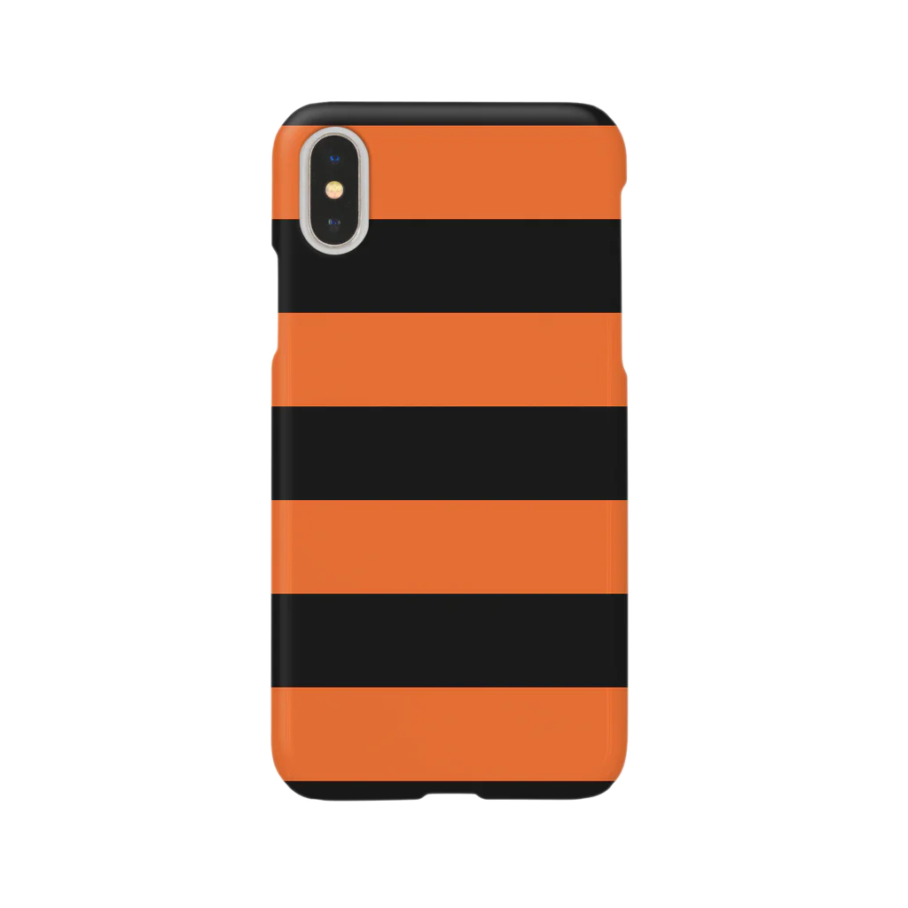 inazuma.co.jpのBorder Stripe (Black × Orange) スマホケース