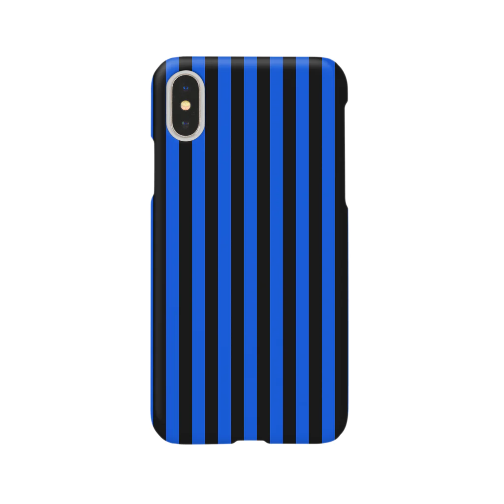 inazuma.co.jpのStripe (Black × Blue) Smartphone Case