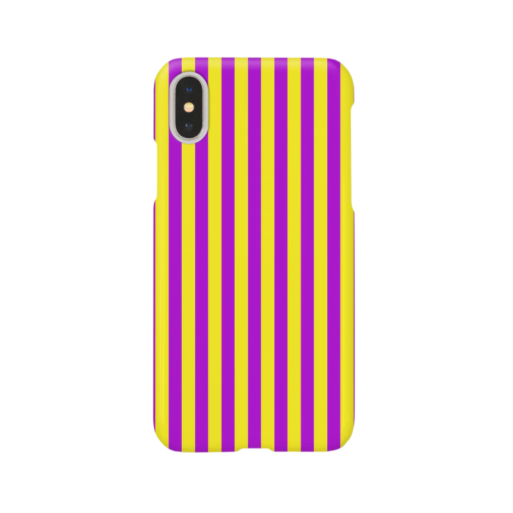 inazuma.co.jpのStripe (Yellow × Purple) スマホケース