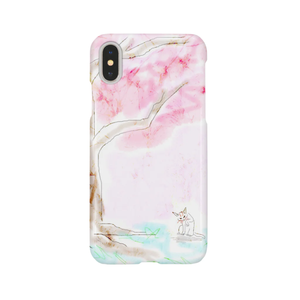 izumimimimimimiの桜の木の下で猫 Smartphone Case
