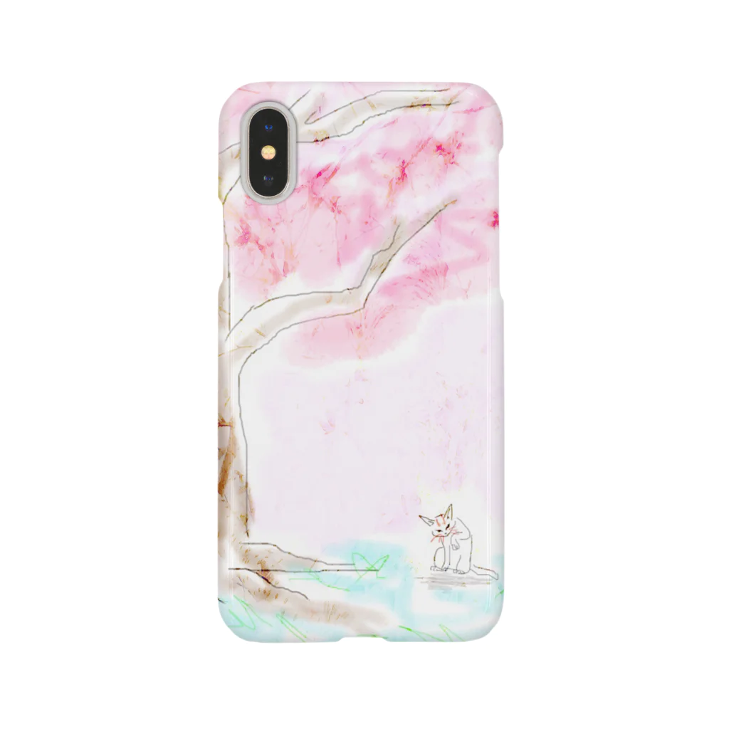 izumimimimimimiの桜の木の下で猫 スマホケース