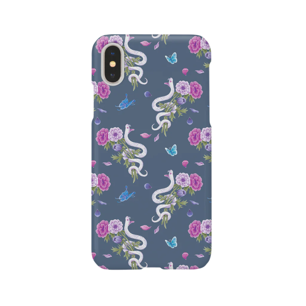 Fanfleecyのanemone(navy) スマホケース