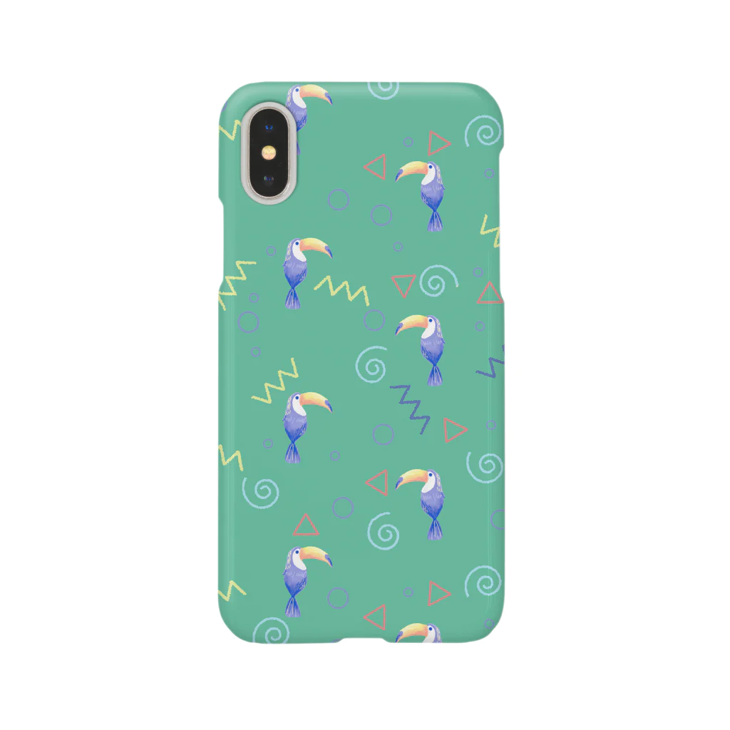 Fanfleecyのトロピカルバード(green) Smartphone Case