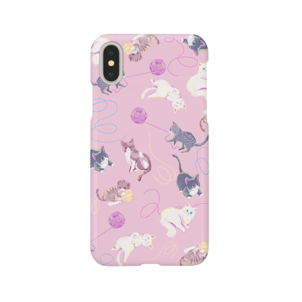 Fanfleecyのmeow meow(pink) スマホケース