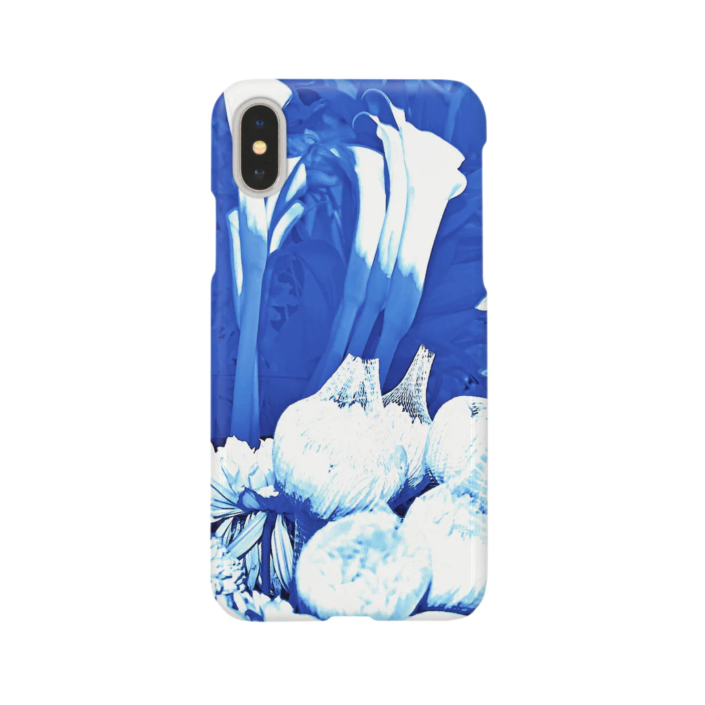 iPhoneケース専門店の花(Blue and White) スマホケース