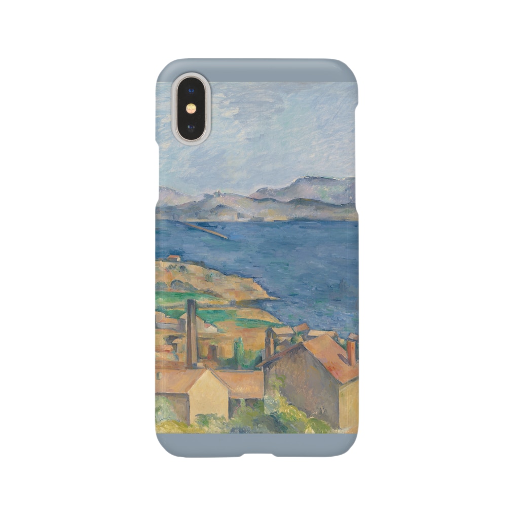 SONOTENI-ARTの017-002　ポール・セザンヌ　『マルセイユの入江、レスタックからの眺め』　スマホケース　表側面印刷　iPhone XS/X専用デザイン　SC6 Smartphone Case