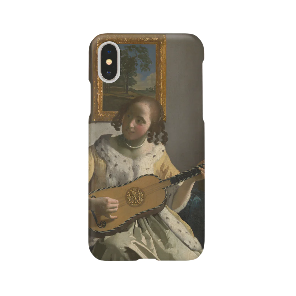 SONOTENI-ARTの008-011　フェルメール　『ギターを弾く女』　スマホケース　表側面印刷　iPhone XS/X専用デザイン　SC6 スマホケース