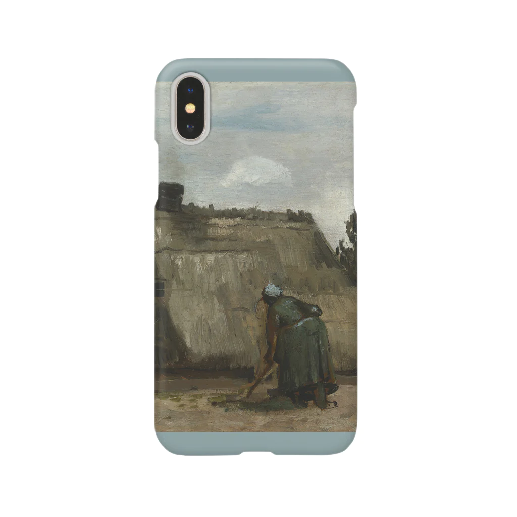 SONOTENI-ARTの005-024　ゴッホ　『小屋の前で穴を掘る農婦』　スマホケース　表側面印刷　iPhone XS/X専用デザイン　SC6 スマホケース