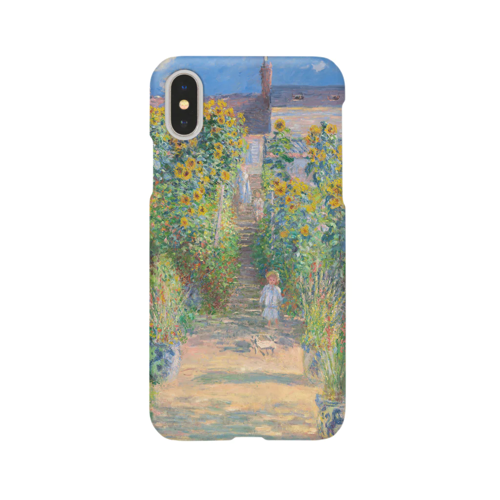 SONOTENI-ARTの004-007　クロード・モネ　『ヴェトゥイユの画家の庭』　スマホケース　表側面印刷　iPhone XS/X専用デザイン　SC6 スマホケース
