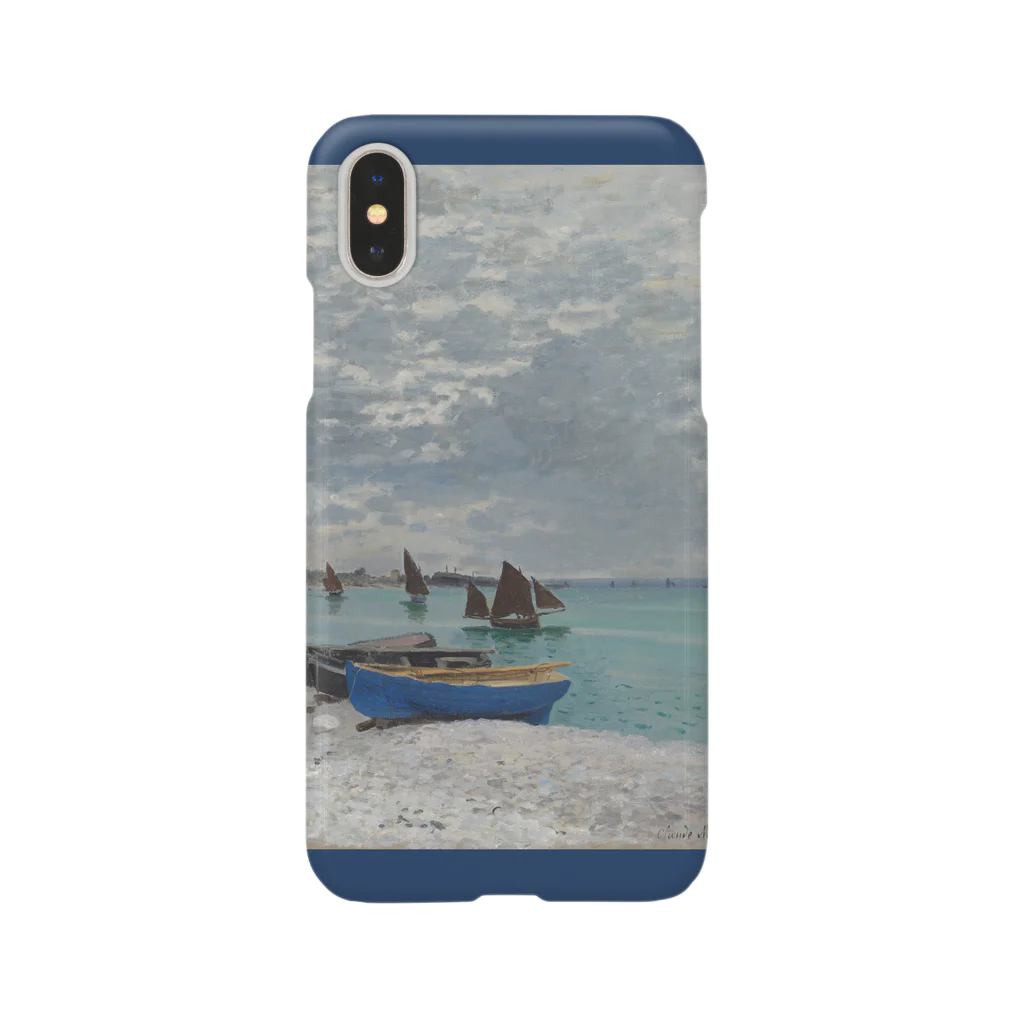 SONOTENI-ARTの004-032　クロード・モネ　『サンタドレスのビーチ』　スマホケース　表側面印刷　iPhone XS/X専用デザイン　SC6 スマホケース