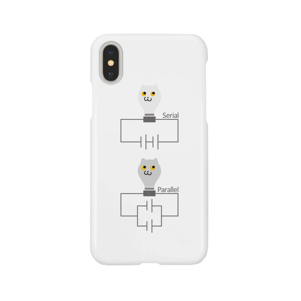 ねこふくろうグッズのねこふくろう電球直列・並列 ステッカー Smartphone Case