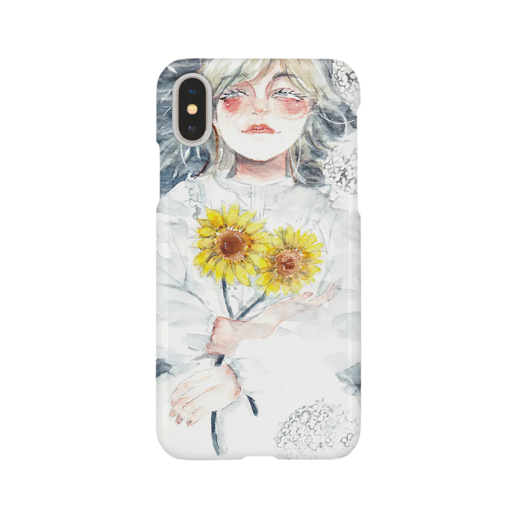 紫陽花イラストレーター　オカサヤカ　グッズショップの『水面に笑う』©️オカ　サヤカ Smartphone Case