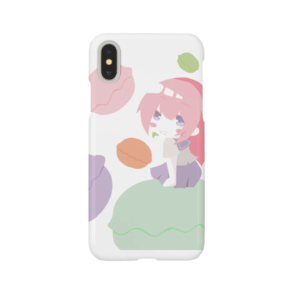 銀猫@絵垢+ご依頼受付中のマカロン好きな女の子 背景なしバージョン Smartphone Case