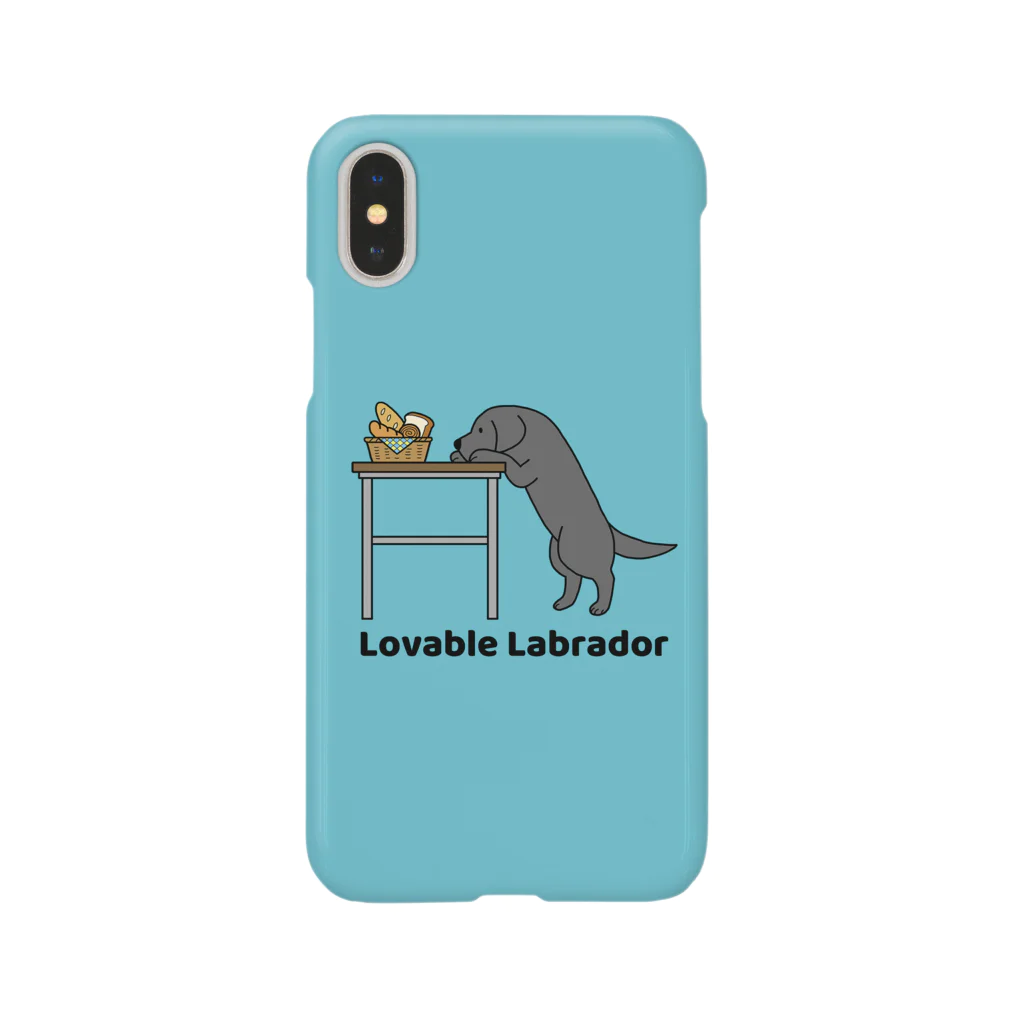 efrinmanのlovable labradorブラック（ブルー） スマホケース