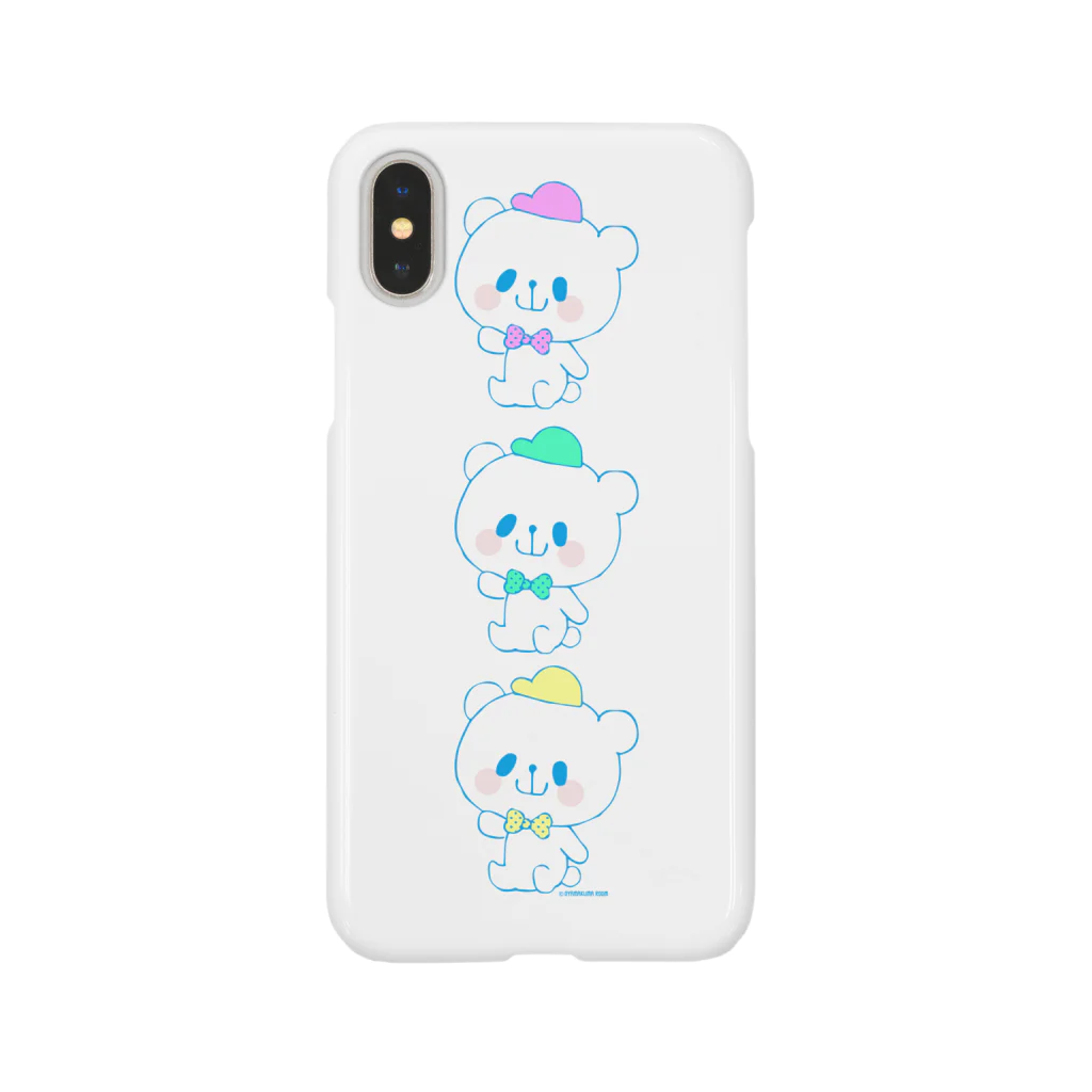 おやまくまオフィシャルWEBSHOP:SUZURI店のカラフルおやまくま3びき スマホケース